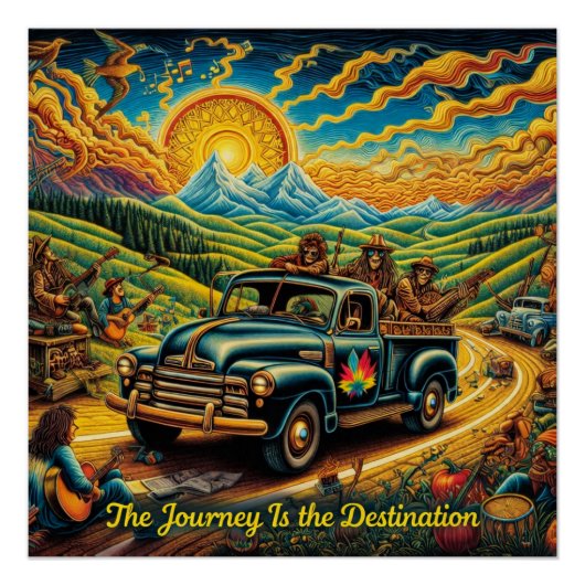 Vintage Road Trip Poster (Vorderseite)