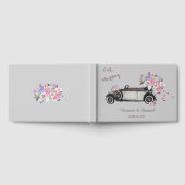 Vintage Roadster und Bouquet Wedding Gästebuch (Voll)