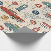 Vintage-Roadtrip-Muster (2) Geschenkpapier (Ecke)