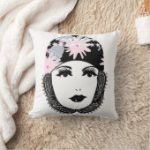 Vintage Roaring 20's Portrait Flapper Girl Kissen (Decke)