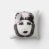 Vintage Roaring 20's Portrait Flapper Girl Kissen (Vorderseite)