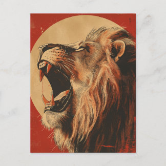 Vintage Roaring Lion Postkarte