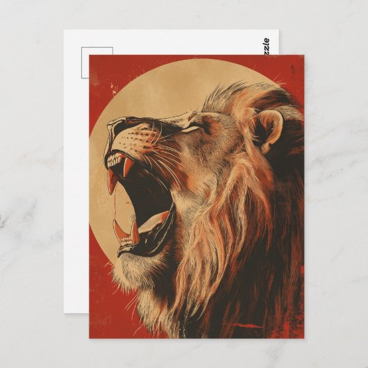 Vintage Roaring Lion Postkarte (Vorne/Hinten)