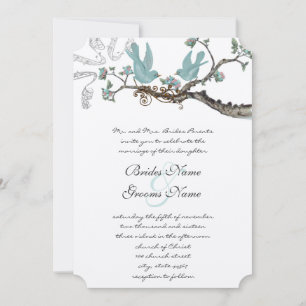 Vintage Robin-Ei-Blau Blaue Hochzeit Einladung