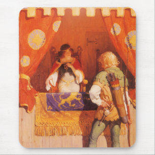 Vintage Robin Hood trifft Maid Marian von NC Wyeth Mousepad