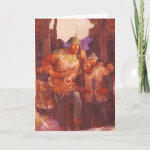 Vintage Robin Hood und seine fröhlichen Männer von Feiertagskarte