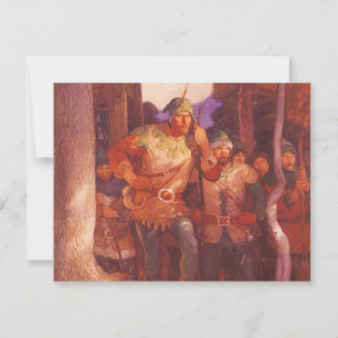 Vintage Robin Hood und seine fröhlichen Männer von Feiertagskarte