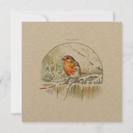VINTAGE ROBIN "MERRY CHRISTMAS" GREETKARTE
