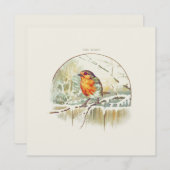 VINTAGE ROBIN "MERRY CHRISTMAS" GREETKARTE (Vorne/Hinten)