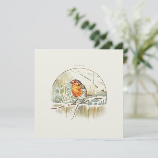 VINTAGE ROBIN "MERRY CHRISTMAS" GREETKARTE (Stehend Vorderseite)