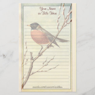 Vintage Robin-Stationierung Briefpapier