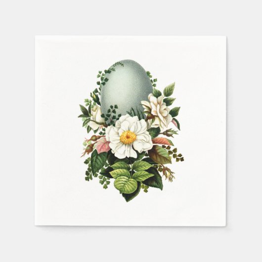 Vintage Robine Ei und Rose Serviette (Vorderseite)