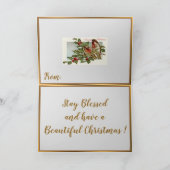 Vintage Robins And Mistletoe Feiertagskarte (Innenseite)