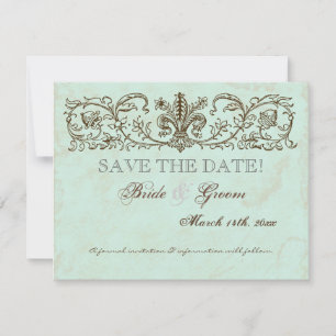 Vintage Robins-Ei-Blau-Kronenschwung-Blühen Save The Date