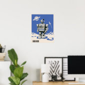 Vintage Roboter 1 blau Poster (Heimbüro)