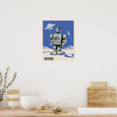 Vintage Roboter 1 blau Poster (Küche)