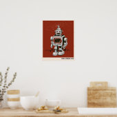 Vintage Roboter 2 rot Poster (Küche)
