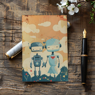 Vintage-Roboter-Science-Fiction-Paar Einladung