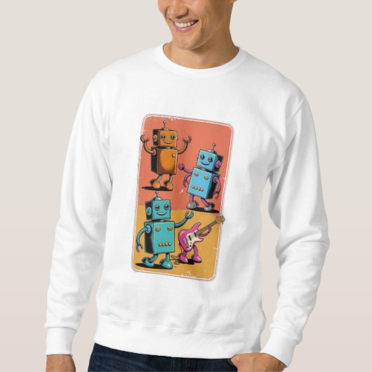 Vintage Roboter Sweatshirt (Vorderseite)