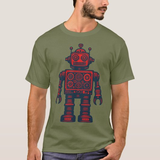 Vintage Roboter T-Shirt (Vorderseite)