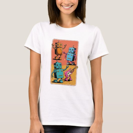 Vintage Roboter T-Shirt (Vorderseite)