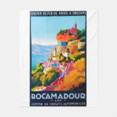 Vintage-Rocamadour-Poster Fleecedecke (Vorderseite)