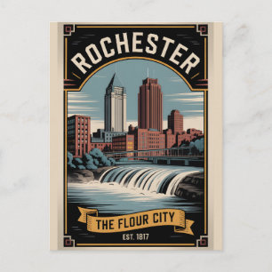 Vintage Rochester New York Retro-Reiseposter Feiertagspostkarte