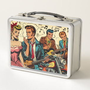 Vintage Rock and Roll-Comic der 50er Jahre Metall Brotdose