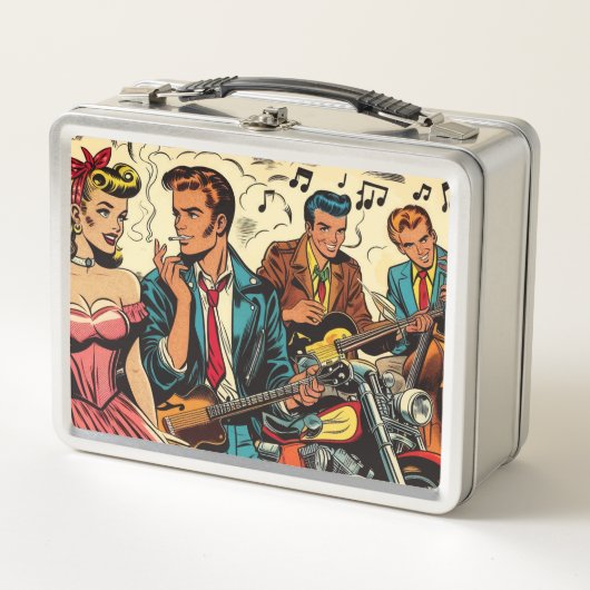 Vintage Rock and Roll-Comic der 50er Jahre Metall Brotdose (Vorderseite)