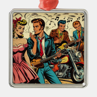 Vintage Rock and Roll-Comic der 50er Jahre Ornament Aus Metall