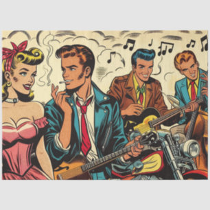 Vintage Rock and Roll-Comic der 50er Jahre Seidenpapier