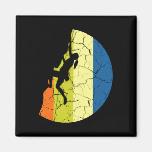 Vintage Rock Climbing Retro Berge Kletterer T-Shir Magnet