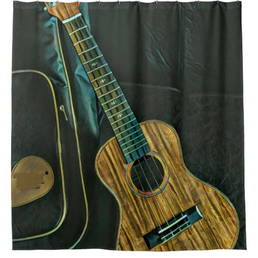 Vintage Rock-Gitarre Duschvorhang (Vorderseite)