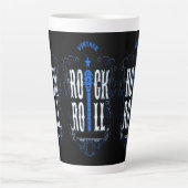 Vintage Rock & Roll Blau Milchtasse (Vorderseite)