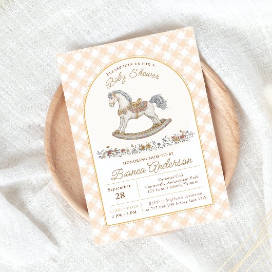 Vintage Rocking Horse Baby Showeinladung Einladung