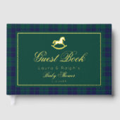 Vintage Rocking Horse Classic Kariert Baby Dusche Gästebuch (Vorderseite)