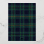 Vintage Rocking Horse Plaid Baby Shower Folieneinladung (Rückseite)