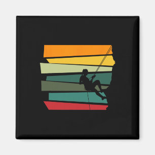Vintage Rockkletterer Retro-Kletterer-Silhouette Magnet