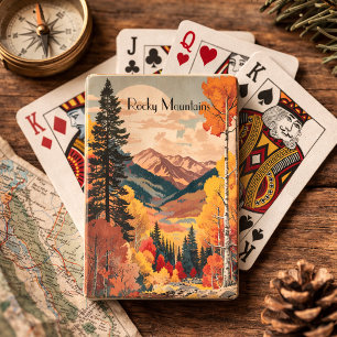 Vintage Rocky Mountain National Park Reise Szene Spielkarten