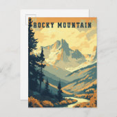 Vintage Rocky Mountain Travel Postkarte (Vorne/Hinten)