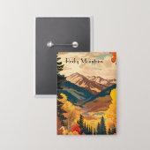 Vintage Rocky Mountains Herbst mit individuellem T Button (Vorderseite/Rückseite)