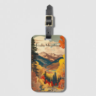 Vintage Rocky Mountains Herbst mit individuellem T Gepäckanhänger