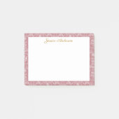 Vintage-Rococo-Blumen individuell personalisierter Post-it Klebezettel (Vorderseite)