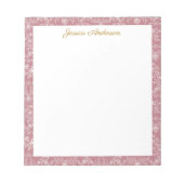 Vintage Rococo Flowers Floral Personalized Name Notizblock (Vorderseite)
