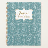 Vintage Rococo Flowers Floral Personalized Name Planer (Vorderseite)