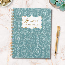 Vintage Rococo Flowers Floral Personalized Name Planer