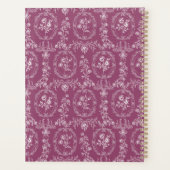 Vintage Rococo Flowers Floral Personalized Name Planer (Rückseite)