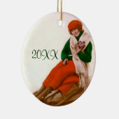 Vintage Rodelbahn Keramik Ornament (Rechts)