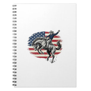 Vintage-Rodeo-Cowboy-patriotischer-Pferdereiter-Ve Notizblock