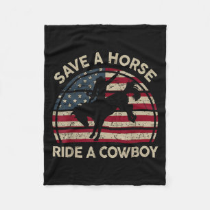 Vintage Rodeo Cowboy Western Land Pferd Usa Pat Fleecedecke